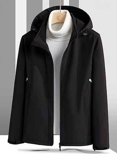  Herren Windjacke Fleecejacke Außen Thermik Wasserdicht Winddicht Warm Wanderoutfits Wanderbekleidung Frühling Herbst Oberteil Camping / Wandern / Höhlenforschung Laufen Schwarz Blau Grün