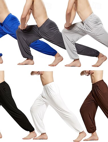  Ανδρικά Παντελόνι για γιόγκα Παντελόνι Harem βράκες Ελαφρύ Ψηλή Μέση Γυμναστήριο Πιλάτες Ζούμπα Παντελόνια Φούστες Σκούρο γκρι Μαύρο Λευκό Μοντάλ Φθινόπωρο Αθλητισμός Ρούχα Γυμναστικής Μικροελαστικό