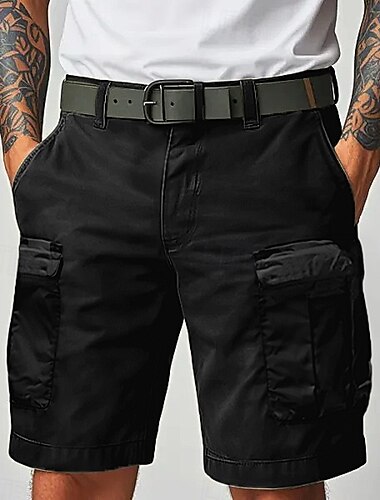  Homme Shorts Tactiques Shorts cargo Bermuda Short décontracté Shorts de Randonnée Multi-poches Jambe Droite Uni Évacuation de l'Humidité Portable Longueur Genou Extérieur Occasionnel Quotidien Style