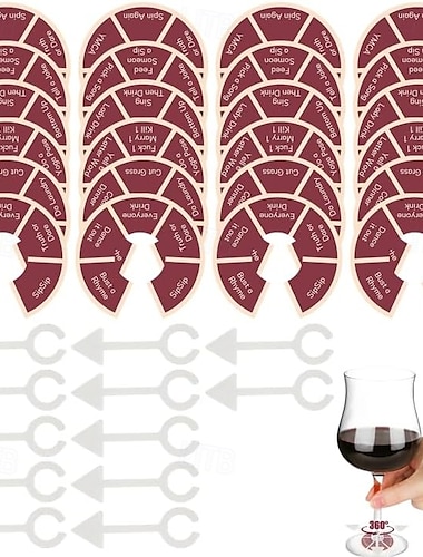  Juegos de beber divertidos para adultos con vino sin girar, 24 piezas de juego de copas de vino para fiestas, noches de juegos para adultos, juegos de despedida de soltera, juegos de beber para