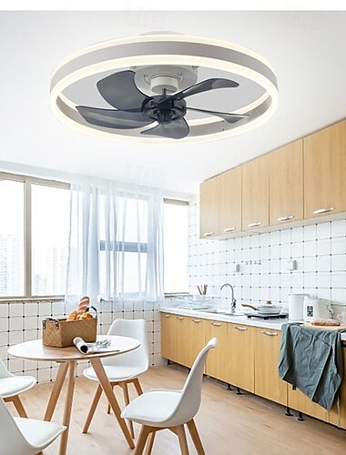  Intelligenter Deckenventilator mit Licht, Fernbedienung, Raumdekoration, Ventilatorlicht, unsichtbares Luftblatt, geräuschloser Ventilator