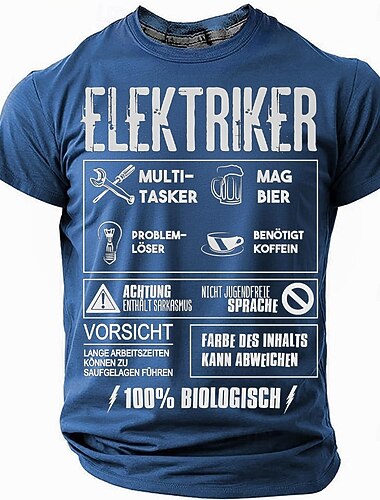  Αστείο T-Shirt Ηλεκτρολόγου Ανδρικό - Σαρκαστικό Χιούμορ Εργασίας Για Πολυεργάτες Λυτές Λύσεις Λάτρεις Μπύρας  Καφέ