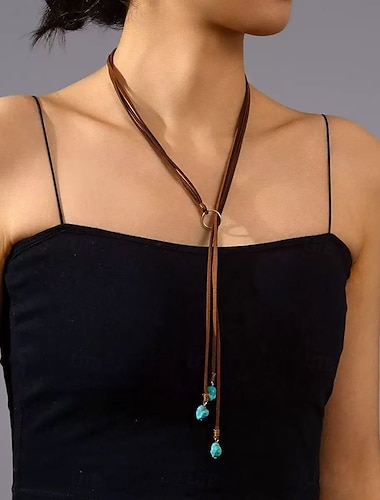  Collar Madera Unisexo Elegante Lujo Clásico Gargantillas Para Navidad Fiesta Diario