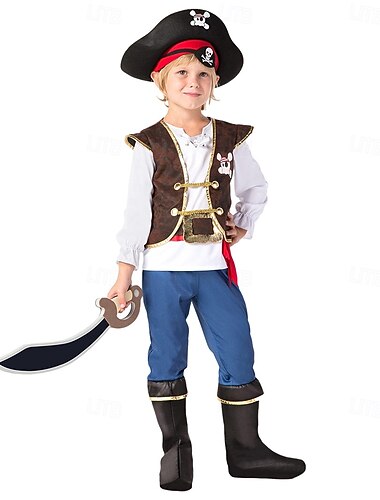  Pirata gorrión Accesorios Disfraz Película de aventuras Cosplay for Chico Niños Víspera de Todos los Santos Rendimiento Disfraces educativos Disfraces para eventos escolares