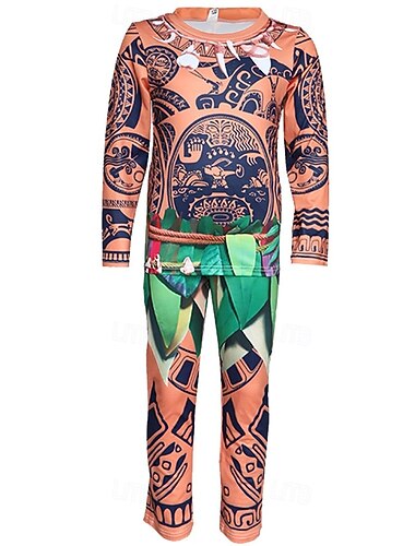  Maui Drakter Kostume T-skjorte Eventyrfilm Cosplay for Gutt Barne Halloween Karneval Ytelse Pedagogisk utkledning Kle deg ut på skolearrangementet
