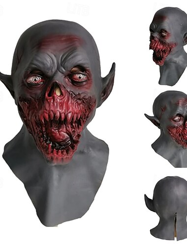  Halloween-Vampir-Zombie-Maske für Erwachsene, realistische Gruselkostüme, Latex-Gesichtsmaske, untote Horrormaske, gruselige blutrünstige Party-Requisite