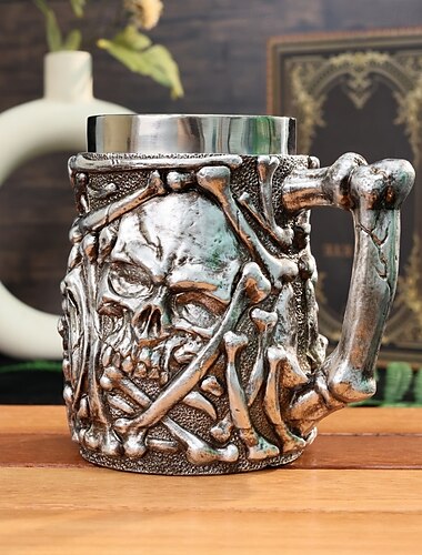  ハロウィン スカル マグカップ 樹脂工芸品 スカル コーヒーカップ ユニークなハロウィン &イースターの装飾的なドリンクウェア、不気味なマグカップ、パーティー、ギフト、家の装飾用