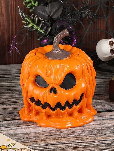  Halloween-gresskarhode i harpiks og pennholder, minimalistisk kinesisk stil med hjemmedekorasjon for skrivebord og hylle
