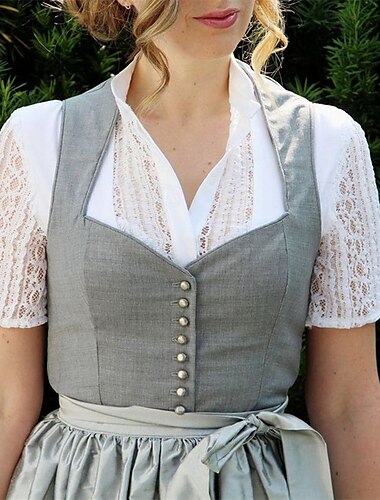  Carnaval Oktoberfest bier Kostuum Dirndl-blouse hulp in de huishouding Bavarian Duits Weiden Dames Carnaval Bierfestival Doek in traditionele stijl Blouse