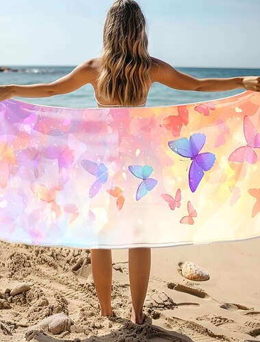  weiches und saugfähiges Strandtuch – leichtes, schnelltrocknendes, sandfreies Design für Strand, Pool und Reisen