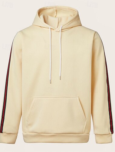  Herr Huvtröja Svart Marinblå Marinblå Kamel Beige Huva Färgblock Ficka Sport & Utomhus Dagligen Helgdag Polyester Streetwear Grundläggande Ledigt Vår Höst Kläder Pull Tröjor