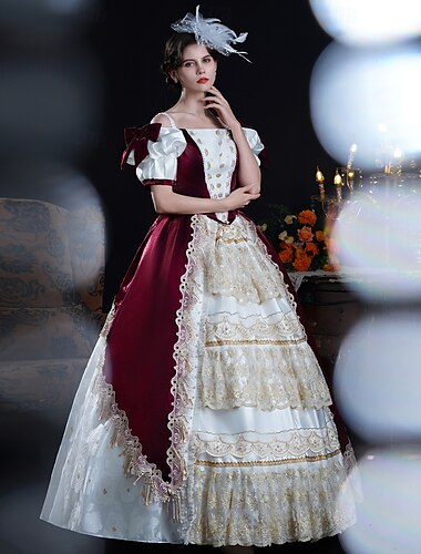  Rokoko-Ballkleid für Damen aus dem 18. Jahrhundert, Prinzessin Maria Antonietta, Rokoko, viktorianisches Renaissance-Urlaubskleid