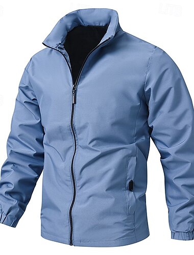  Herren Windjacke Wanderjacke Regenmantel Außen Wasserdicht Winddicht Wanderoutfits Wanderbekleidung Frühling Herbst Oberteil Camping / Wandern / Höhlenforschung Laufen Schwarz Blau Grau