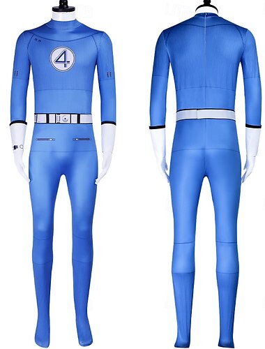  De Fantastische Vier: Eerste Stappen Superheld Meneer Fantastisch Jumpsuit Bodysuits Carnavalskostuum Aankleden Film cosplay for Voor heren Volwassenen Halloween Carnaval Wereldboekendag Prestatie