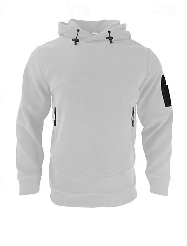  Hombre Sudadera Sudadera Con Capucha Sudadera con capucha de lana Negro Blanco Azul Piscina Morado Naranja Con Capucha Plano Bolsillo Deporte Diario Festivos Fresco Ropa deportiva Táctico Otoño