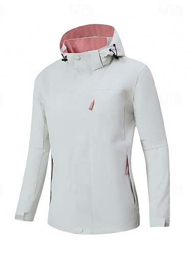  Damen Windjacke Wanderjacke Regenmantel Außen Wasserdicht Winddicht Wanderoutfits Wanderbekleidung Frühling Herbst Oberteil Camping / Wandern / Höhlenforschung Laufen Schwarz Weiß Blau