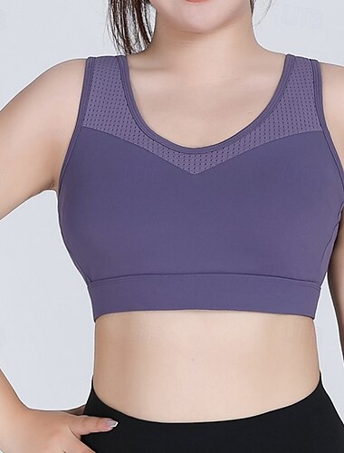  Damen Yoga-BH Panzer Pilates-BH Unterwäsche Hohe Wirkung Hohe Stützen Atmungsaktiv Bürgellos Gefüttert Einfarbig Sport Sportkleidung Schwarz Rosa Fitnessstudio Pilates Laufen