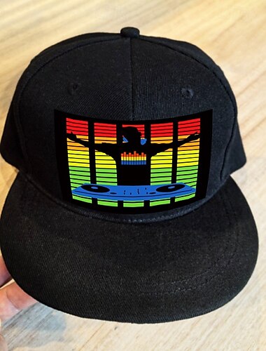  Καπέλο snapback με ενεργοποιημένο ήχο LED, καπέλα LED, καπέλο μπέιζμπολ με οθόνη μηνυμάτων, για πάρτι χριστουγεννιάτικων αποκριών