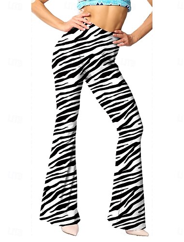  Damen Leggings Vintage Ethno-Stil Volle Länge Hohe Taille Batik Drucken Bequem Weich Mikroelastisch Outdoor Straße Marineblau Schwarz Weiß Blau Sommer Frühling Herbst Schmale Passform