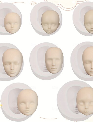 Moldes de silicona para caras para manualidades, 8 piezas de moldes de silicona para caras sin BPA, ideales para decorar pasteles, manualidades y proyectos de bricolaje, moldes multiusos para