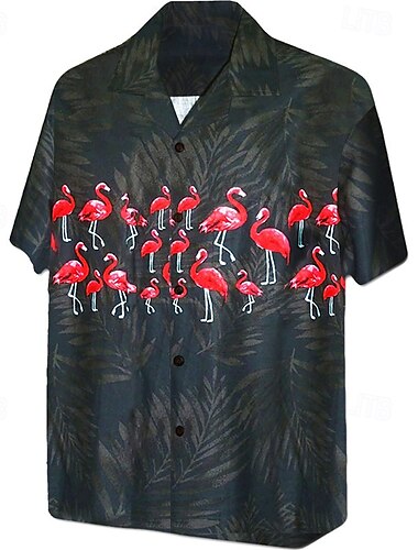  Herren Übergröße Hawaiihemd Sommerhemd Groß und hoch Blatt Umlegekragen Bedruckt Kurzarm Frühling Sommer Tropisch Modisch Hawaiianisch Outdoor Strasse Oberteile