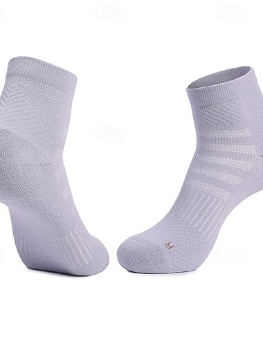  1 Paar Herren laufsocken Atmungsaktiv Schnelltrocknend Antibakteriell gepolstert Außen Viertelbesatzung Patchwork Nylon Weiß Leicht Grün Sahne für Ski / Snowboard Laufen Camping / Wandern