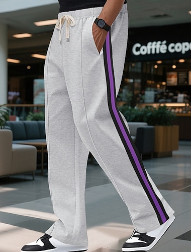  Pánské Tepláky Kalhoty Kalhoty pro volný čas Koşu Pantolonları Sportovní kalhoty Šňůrky Boční pruh Elastický pas Barevné bloky Pohodlné Plná délka Venkovní Ležérní Denní Šik ven Hip Hop Černá Khaki