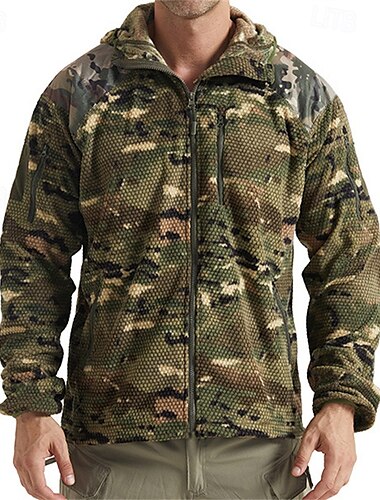  Herren Wanderjacke Wintermantel Wanderfleecejacke Winter Draussen Thermik Winddicht Winter Fleecejacke Grün Grün gelb