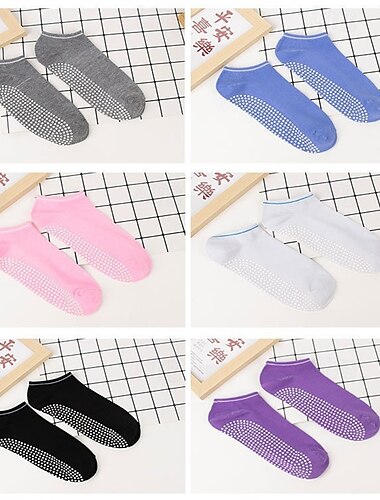  5 pares de calcetines de pilates con agarre, calcetines antideslizantes para yoga y ballet con puntos antideslizantes, calcetines deportivos de suelo para barra, baile, entrenamiento y hogar