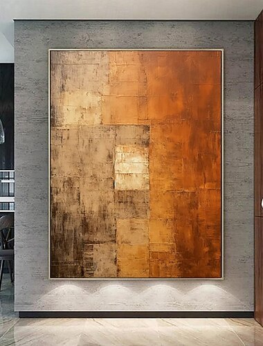  handgefertigtes Ölgemälde auf Leinwand, Wandkunst, Dekoration im Retro-Wabi-Sabi-Stil, schlicht, abstrakt, für die Inneneinrichtung, aufgespannter Rahmen, zum Aufhängen, gerolltes, rahmenloses,