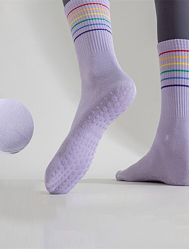  Mujer Calcetines de suelo Dispensador antideslizante antiolor Antifricción absorbente del sudor por Pilates Danza Aptitud física