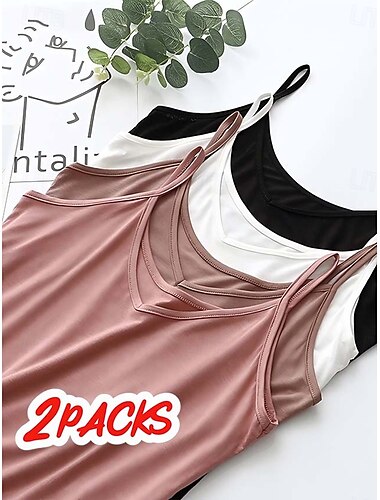  Femmes Débardeur caraco Couleur Unie Uni Quotidien Sans manches Col ras du cou Col carré Col Rond Hauts Réguliers Noir et Blanc Noir / Rose Blanc et rose Noir et gris Gris + Blanc Printemps, Automne