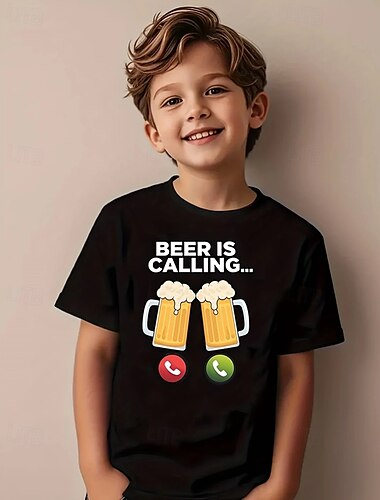  Jungen 3D Grafik T-Shirt Kurzarm Sommer Frühling Mode Basic Kinder 4-12 Jahre Rundhalsausschnitt Outdoor Lässig Täglich Normale Passform