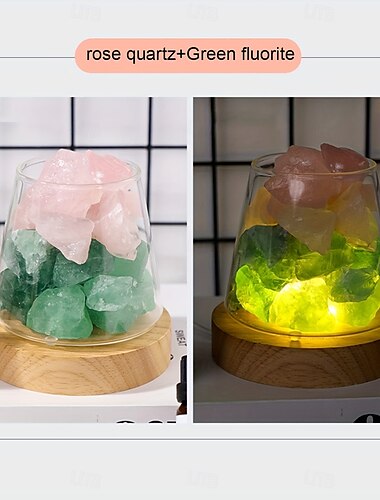  natürlicher Kristall-Aromastein, 1 Stück, Diffusor – Entmagnetisierungsschale, Lampe, Ornament, Nachtlicht, Begleiter, Geschenk – ätherisches Öl nicht im Lieferumfang enthalten