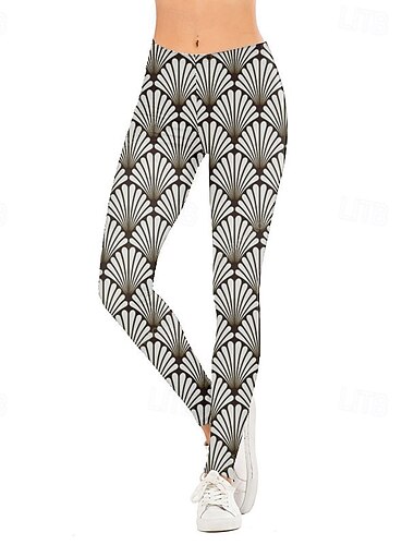  Damen Stoffhosen Leggings Streetwear Lässig Volle Länge Natürliche Taille Blume Elastischer Bund Druck Bequem Außenbereich Outdoor Urlaub Ferien Schwarz Blau Khaki Dunkelblau Herbst Normale Passform