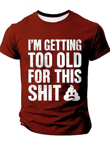  Herren Lustiger Slang T Shirt Kurzarm T-Shirt 3D-Druck Rundhalsausschnitt Hemd Mode Täglich Basic Straße Lässig Täglich Schwarz Weiß Rote Sommer Frühling Ganzjahres Bekleidung S M L XL XXL XXXL