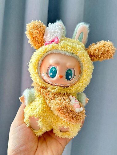  Kleider für Labubu Puppen Fluffy Pig Outfit für 17 cm Labulabu Puppen Puppe nicht enthalten