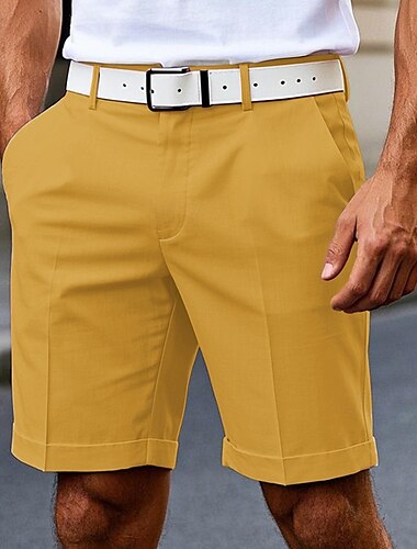  Homme Robe Short Short Burmuda Shorts de Travail Avec Poches Uni Confort Longueur Genou Extérieur Affaires Mode Occasionnel Noir Blanche
