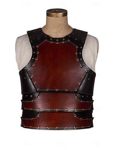  Rétro Vintage Médiéval Renaissance Armure Protection de Poitrine Chevalier Viking Déguisement Homme Viking Halloween Carnaval Mascarade Soirée Foire de la Renaissance LARP Adulte Protège-poitrine