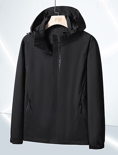  Herren Windjacke Wanderjacke Regenmantel Außen Wasserdicht Winddicht Wanderoutfits Wanderbekleidung Frühling Herbst Oberteil Camping / Wandern / Höhlenforschung Laufen Schwarz Weiß Blau