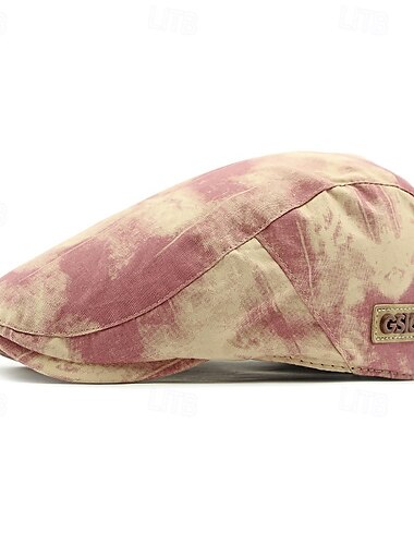  Herren Schiebermütze Ascot-Hut Zeitungsjungenmütze Schwarz Rosa Baumwolle Mode Lässig Straße Täglich Batik Verstellbar Sonnenschutz Atmungsaktiv