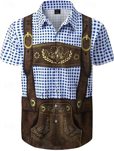  Hawaiiaanse overhemden Aloha-shirt Beiers München Duits Alpine Grafisch voor Voor heren Volwassenen 3D afdrukken  voor Carnaval Oktoberfest bier Strand Vakantie Feest