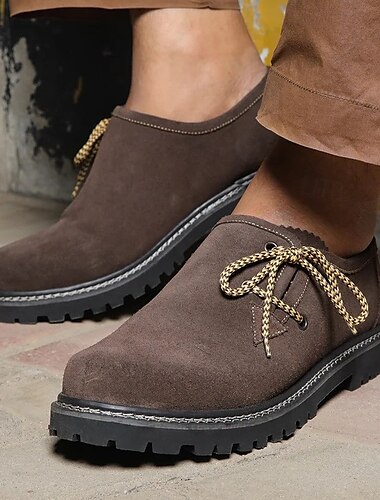  Zapatos de inspiración bávara para hombre, inspirados en el Oktoberfest tradicional. &Calzado de fiesta de carnaval, estilo herencia alpina de Wiesn
