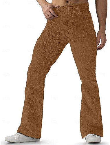  Voor heren Pakken Corduroybroek Uitlopende broek Bell Bottom Broek Zak Effen Comfort Ademend Buiten Dagelijks Uitgaan Modieus Casual Wit Groen