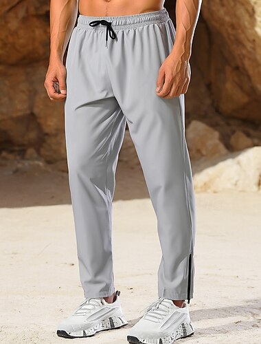  Herren Laufhosen Sporthosen Kordelzug Reißverschlusstasche Unterteile Athleisure Sport Fitnessstudio Elastisch Atmungsaktiv Laufen Yoga Normale Passform Sportbekleidung Sportkleidung Einfarbig