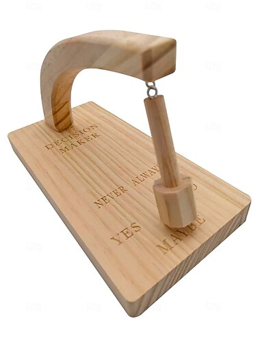  Juguete de escritorio con péndulo para tomar decisiones magnéticas, adorno de columpio de madera para oficina, regalo creativo para aliviar el estrés para que los adultos encuentren respuestas