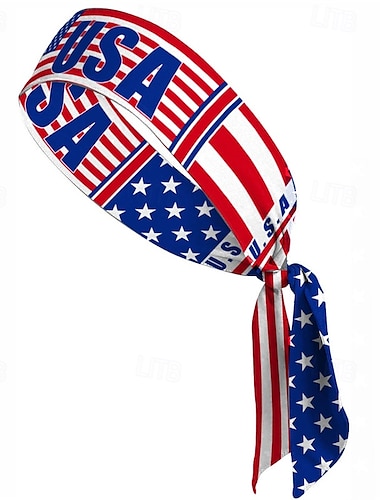  Herr Manschettknappar Polyester Hårband Amerikanska flaggan Dagligen Självständighetsdagen Mode Sportig Blå  / Röd Röd Kungsblå