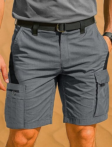  Herren Taktische Shorts Cargo-Shorts Shorts Knöpfe Mehrere Taschen Farbblock Komfort tragbar Knielang Outdoor Lässig Täglich Urlaub Mode Schwarz Grün