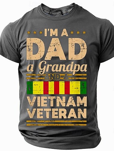  Herren Veteranen Vater T Shirt Kurzarm T-Shirt 3D-Druck Rundhalsausschnitt Hemd Mode Täglich Basic Straße Lässig Täglich Schwarz Blau Grün Sommer Frühling Bekleidung S M L XL XXL XXXL