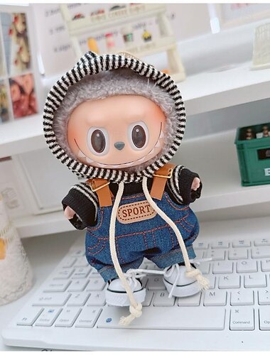  17 cm große Vinyl-Puppenkleidungszubehör für 6,7 Zoll große, handgefertigte Häkelkleidung für Vinylfiguren, modische Outfits, einzigartiger Stil (nur Outfit)